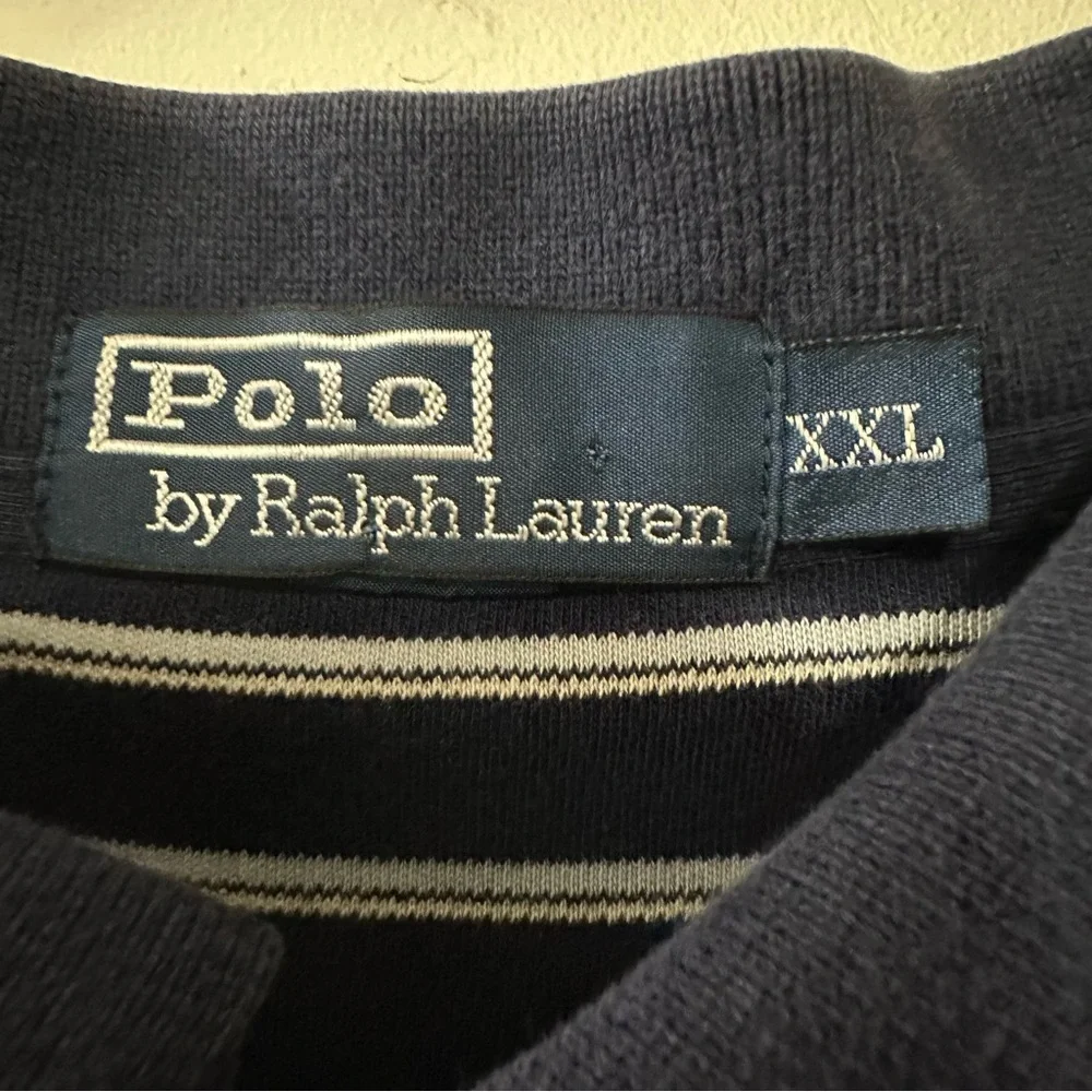 Polo Ralph Lauren Striped Blue And White Luxury Collar Polo Shirt Men’s Size XXL